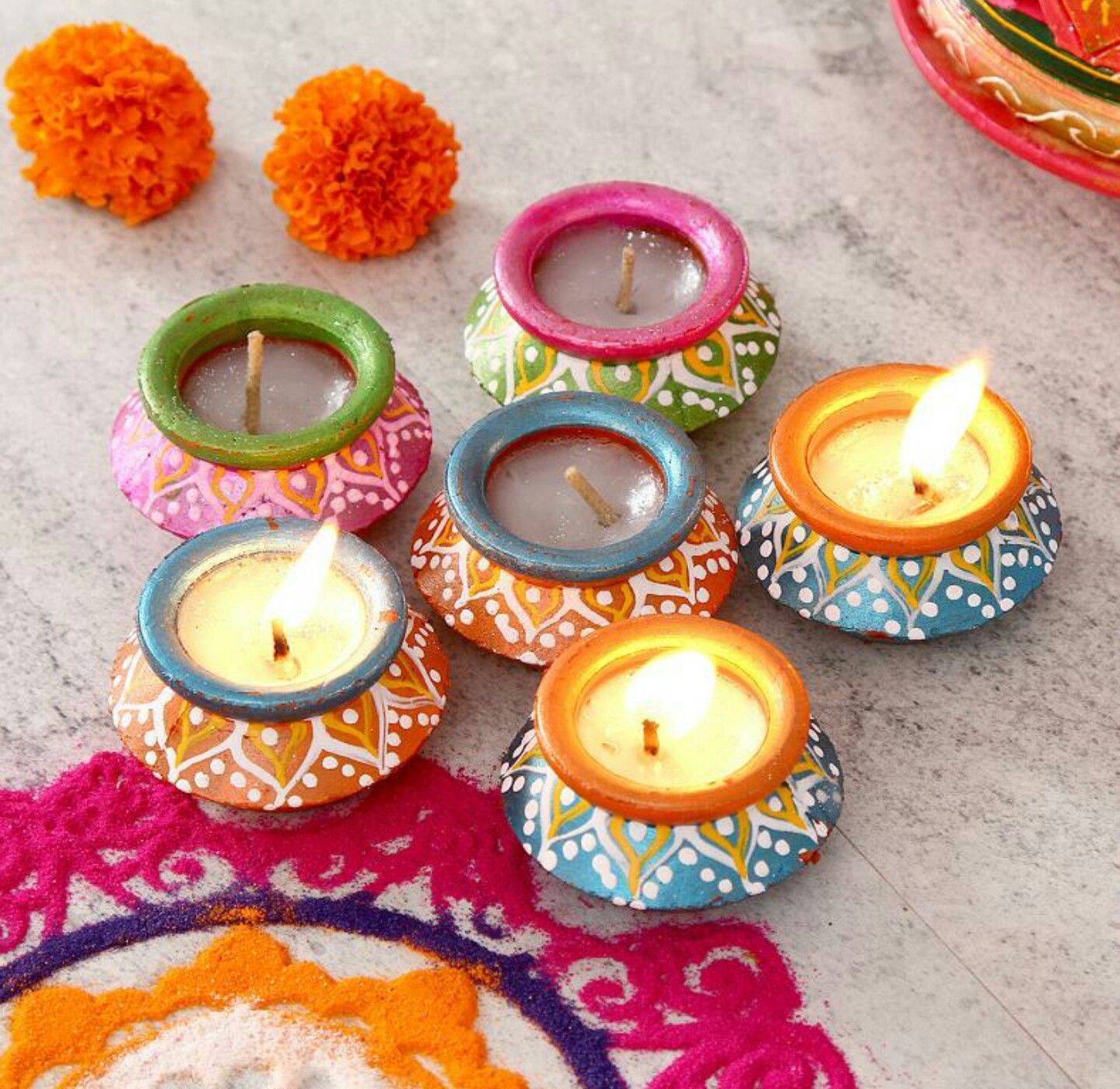 Image of Indian Festival Diwali, Diwali Lamp, Deepavali Diyas,  Rangoli-VX441798-Picxy