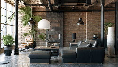 Industrial Living Room Design 