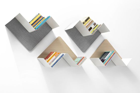 Fishbone wall shelf apt for placing books