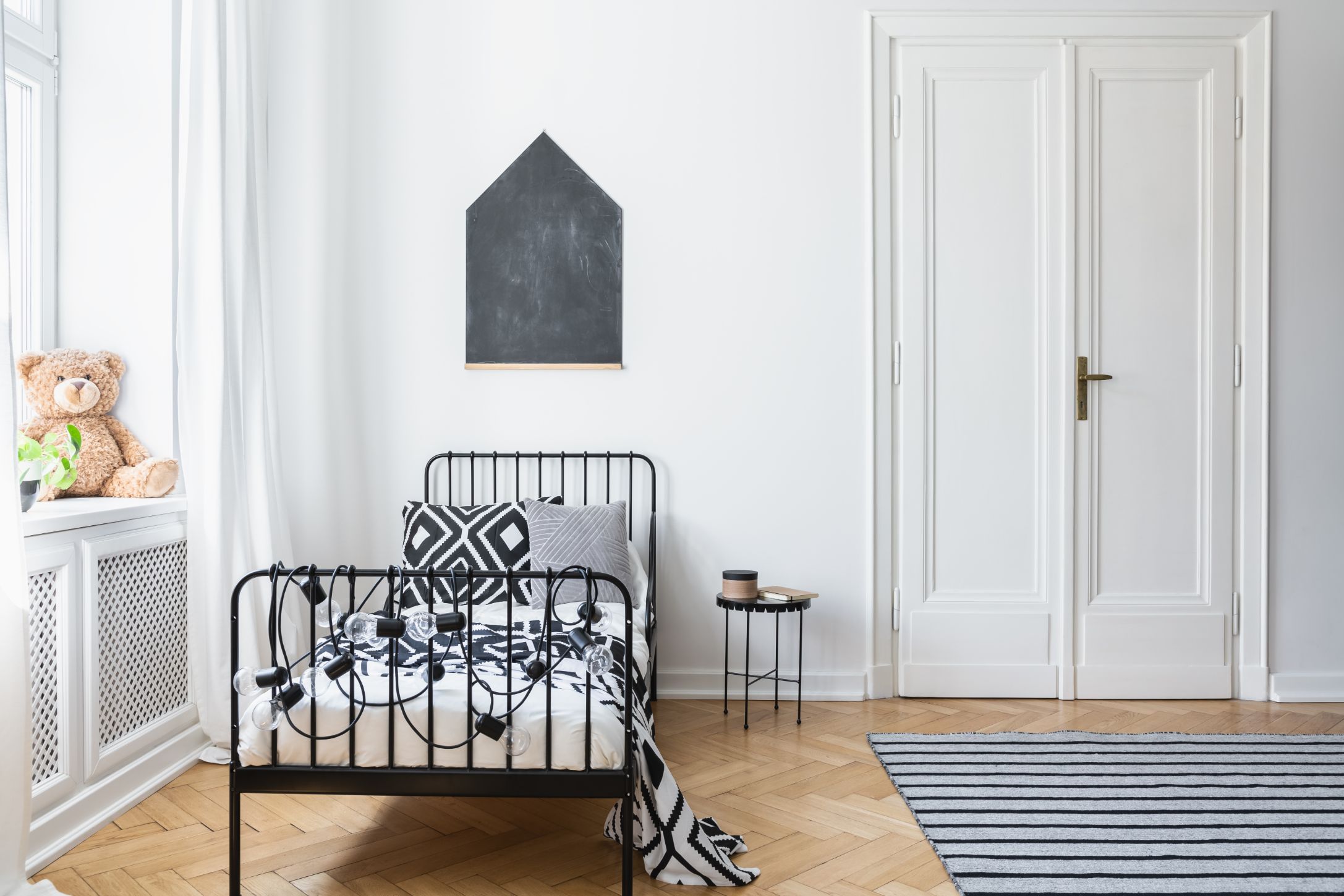 White Bedroom Double Wooden Door
