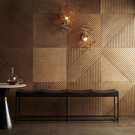 Mosaic wood panelling