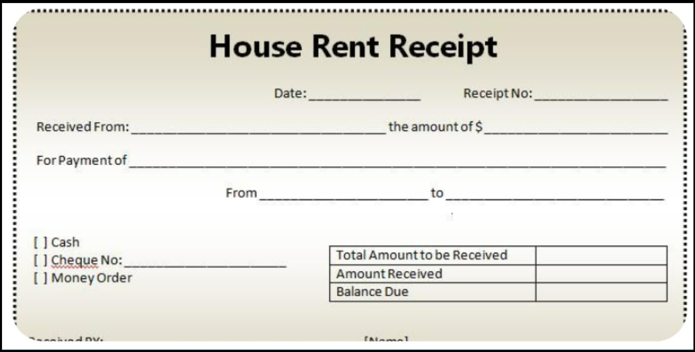 House Rent Receipt India