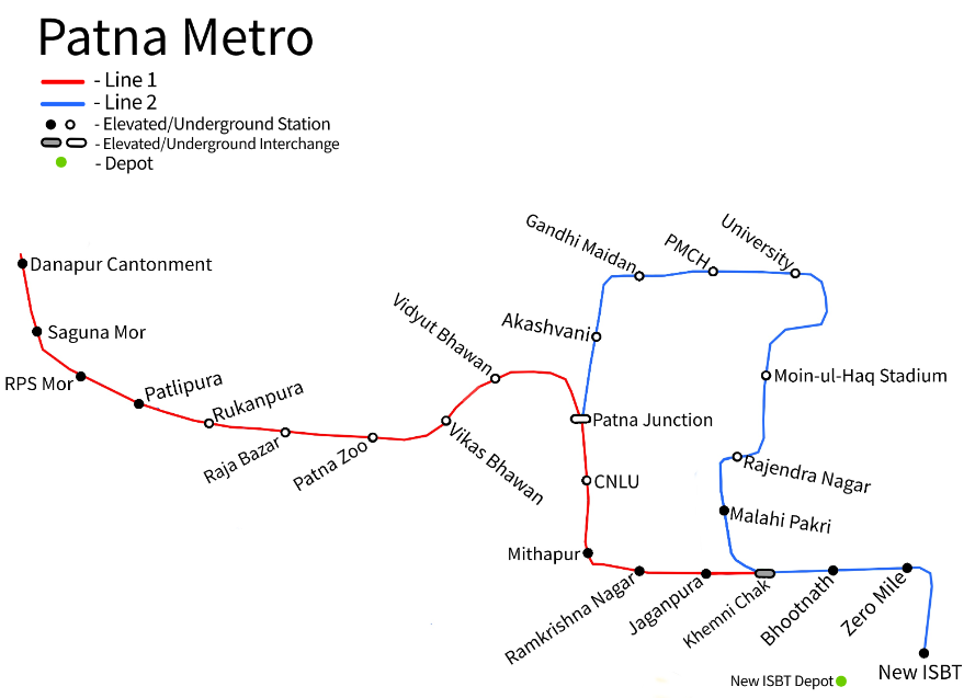 Patna Metro Map, Route, and Status Update