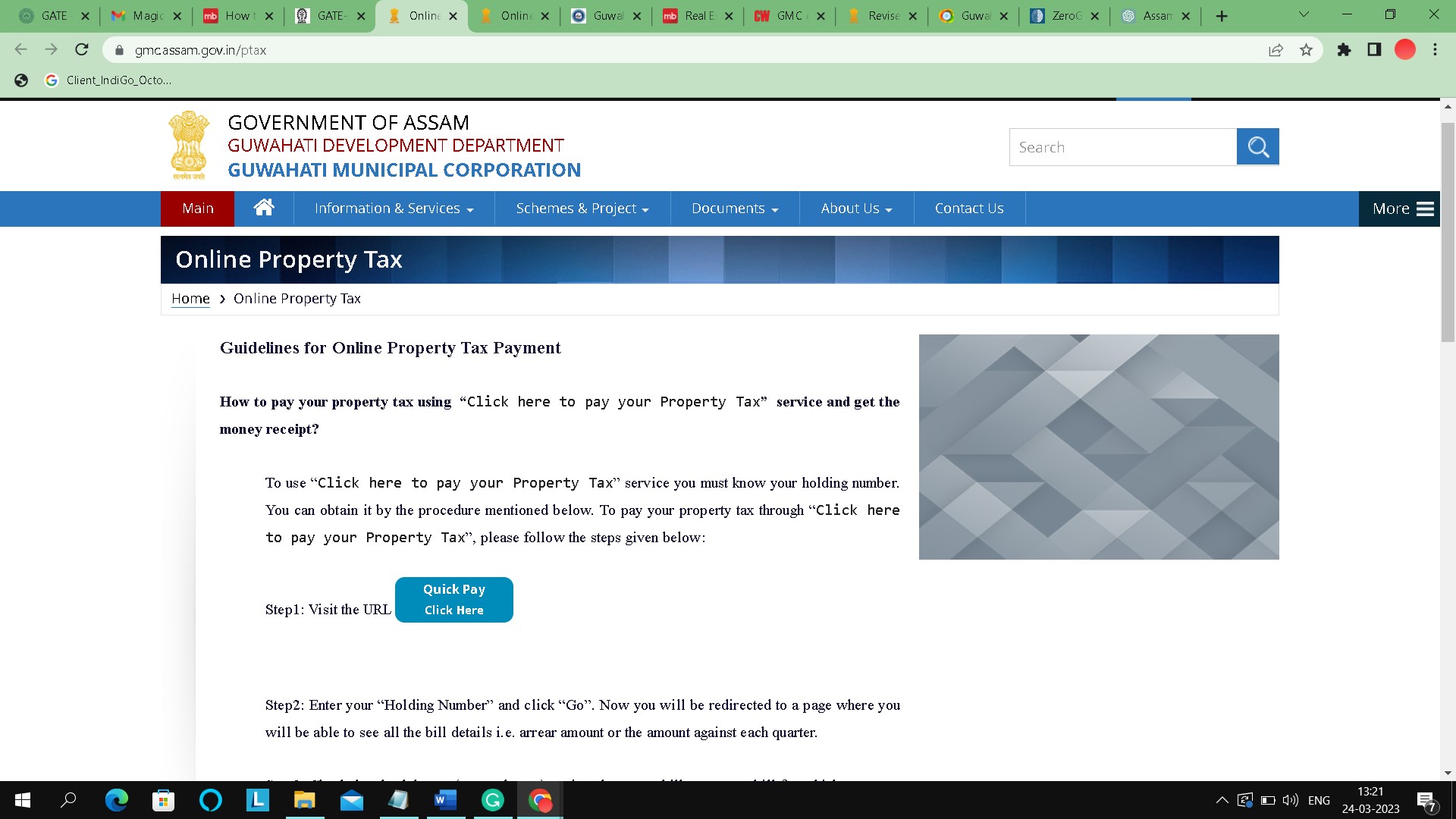 Assam Property Tax Paying GMC, Jorhat & Dibrugarh Property Tax Online