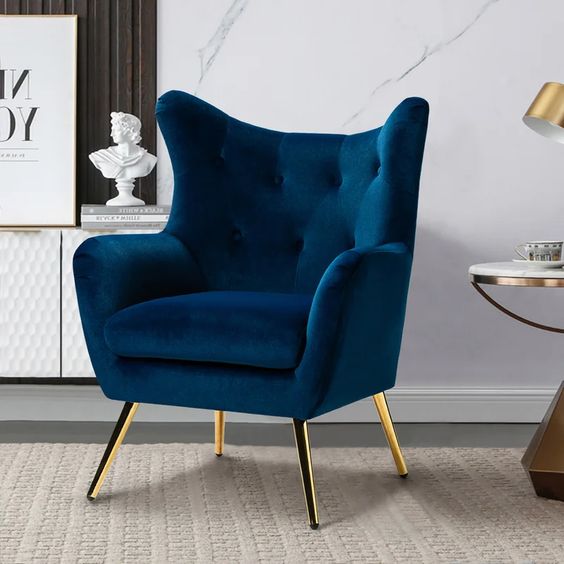 Navy best sale bedroom chair