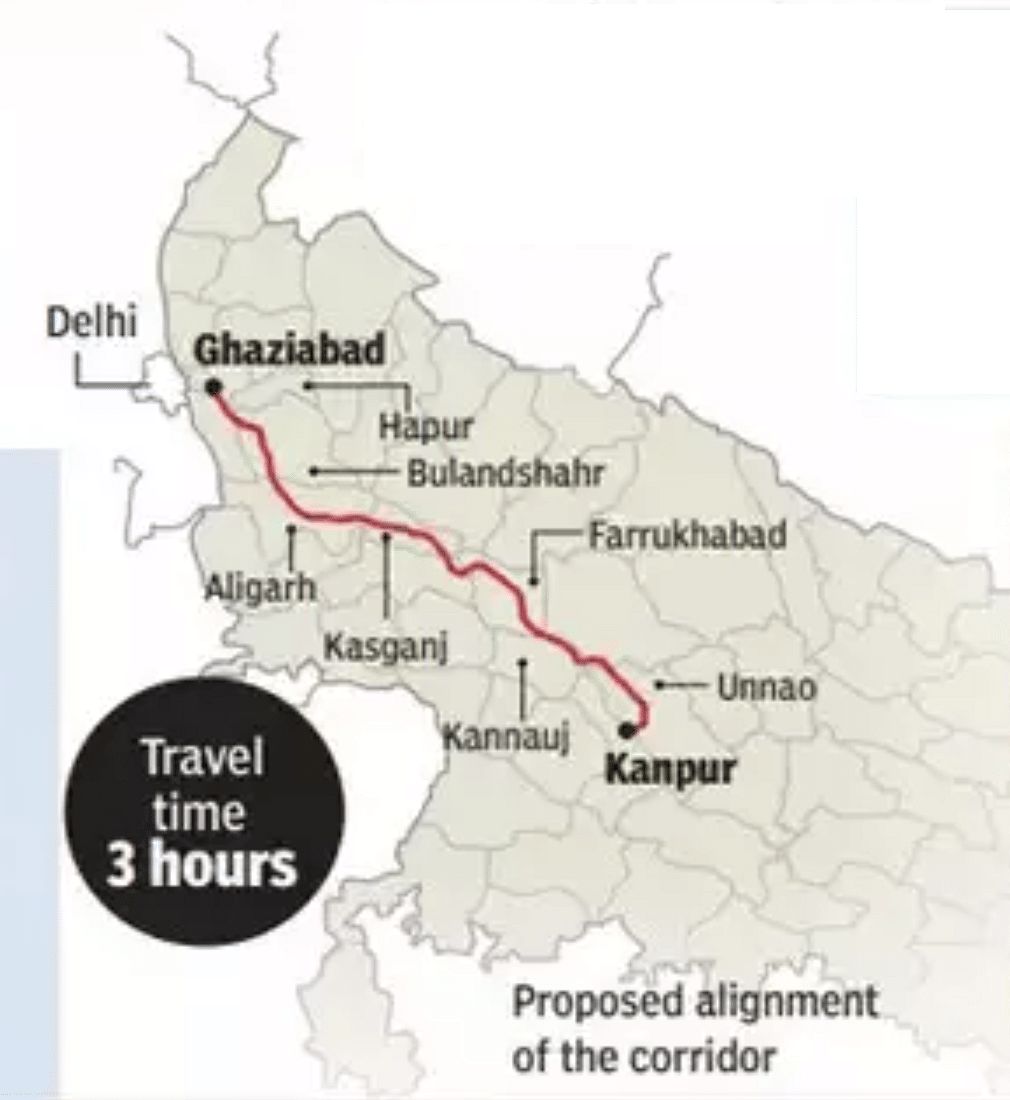    Ghaziabad Kanpur Expressway Route Map 