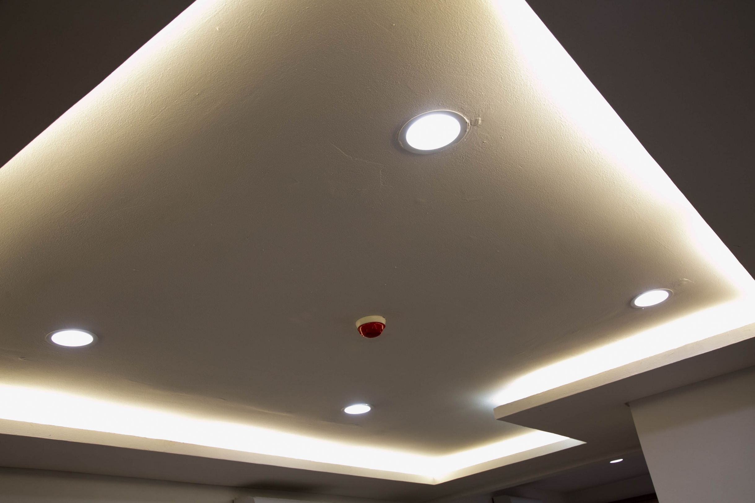 Multiple POP Layers Wooden False Ceiling Design