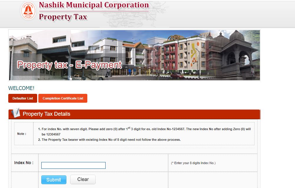 Property Tax Nashik Pay Nashik Municipal Corporation NMC Property Tax