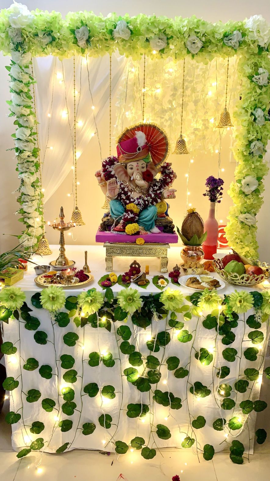 50 Ganesha puja decoration ideas | ganapati decoration, ganpati decoration  design, ganpati decoration at home