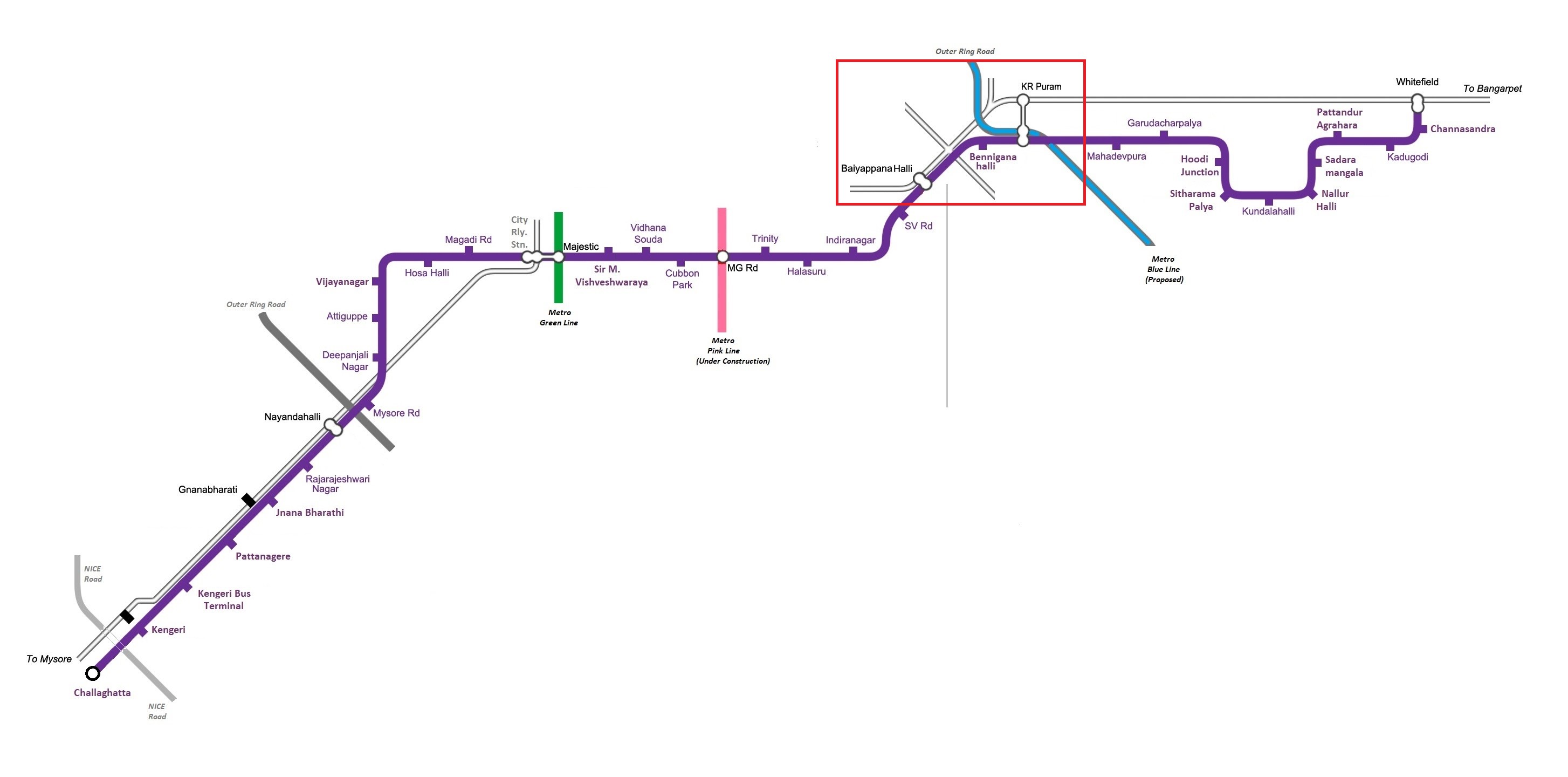 Challaghatta to Whitefield Metro (Purple Line Bangalore) - Latest ...