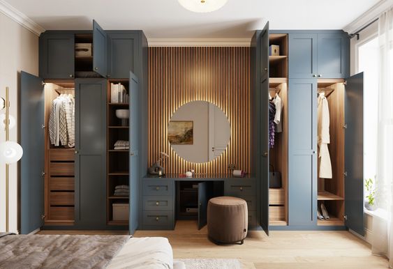 20 Wardrobe Design with Dressing Table Ideas