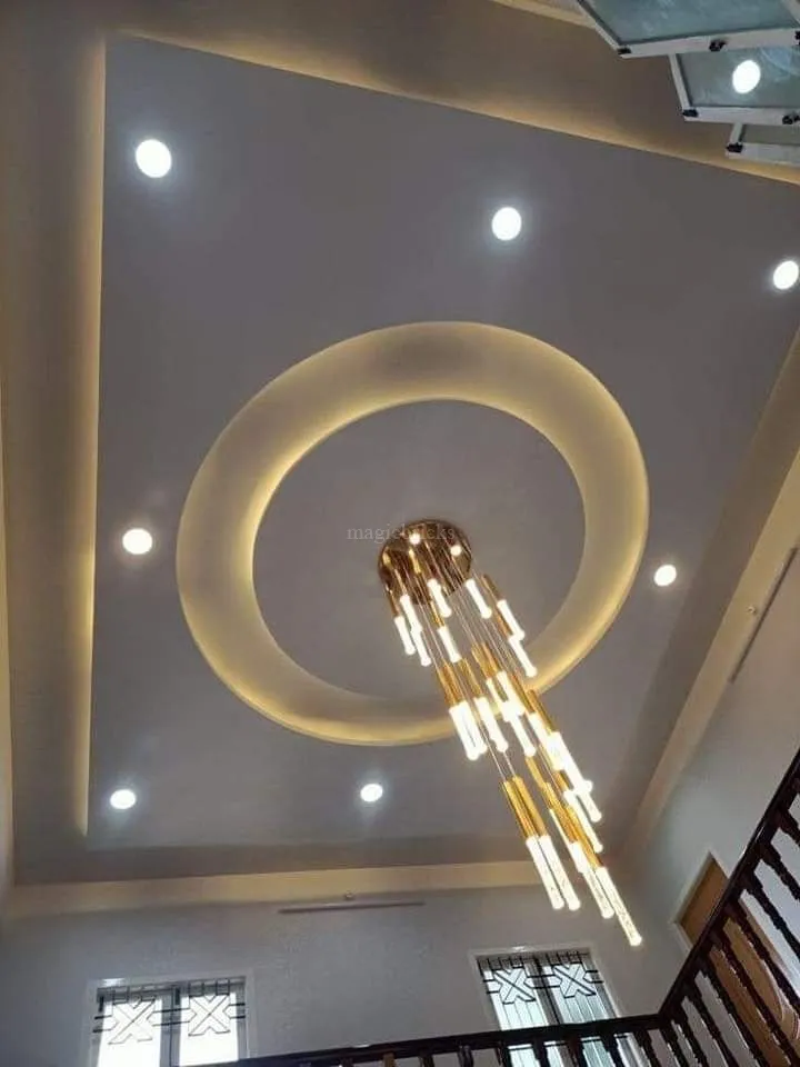 Pop Fall Ceiling Lights For Hall Royal Golden Living Room False
