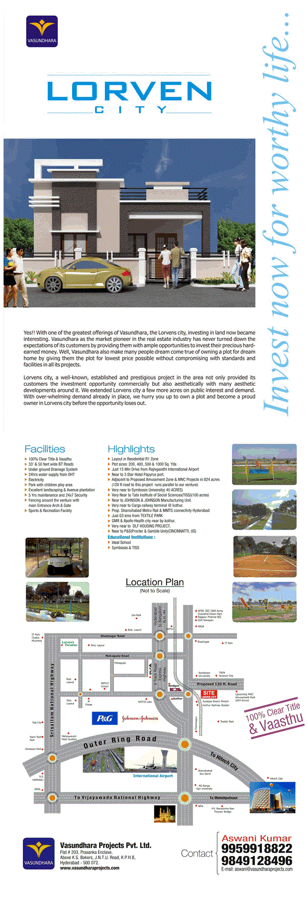 Lorven City in Kothur, Hyderabad by Vasundhara Projects Pvt Ltd