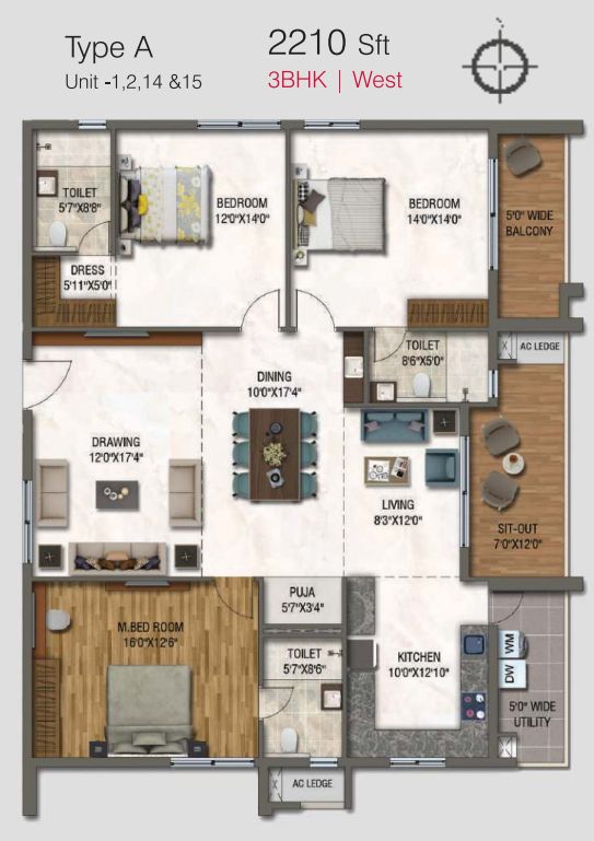 DSR Park Ridge Floor Plan, Hyderabad: Layouts, Sizes, Configurations