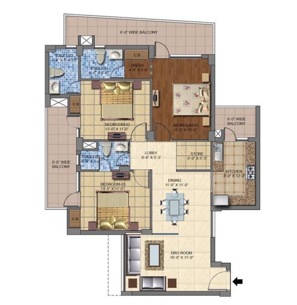 Highland Park Zirakpur in Zirakpur, Chandigarh Price, Brochure, Floor