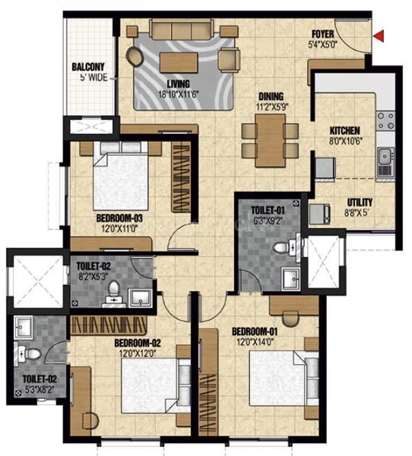 Prestige Valley Crest in Bejai, Mangalore Price, Brochure, Floor Plan