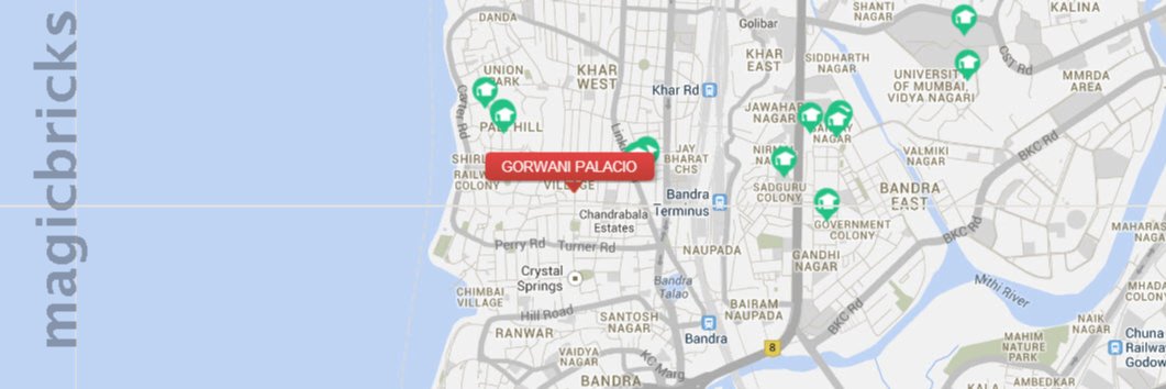 Gorwani Palacio Location Map | Direction | Address - Bandra West, Mumbai