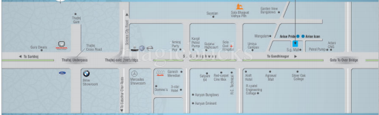 Arise Western Location Map | Direction | Address - SG Highway, Ahmedabad