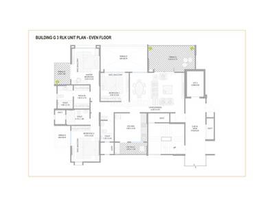 938 sq ft 2 BHK Floor Plan Image - Omkar Developers Dream Square II  Available for sale 