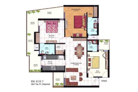 Rent 3 BHK Flat/Apartment in Golden Sand Appartments Zirakpur